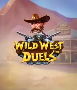  Immerse yourself in the wild world of "Wild West Duels" by Pragmatic Play, featuring a tough gunslinger ready for a showdown. The image shows a resolute cowboy with crossed pistols, framed by a dusty Western town. His focused expression and detailed attire capture the essence of the Old West. The game's title is boldly presented in a striking font, adding to the action-packed theme. 