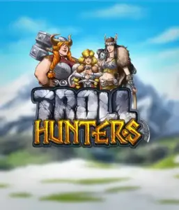 Step into the world of "Troll Hunters," where fierce Viking warriors are poised to battle their foes. The logo features a male and female Viking, equipped with weapons, set against a chilly mountainous backdrop. They radiate strength and courage, capturing the essence of the game's adventurous theme.